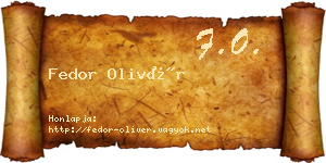 Fedor Olivér névjegykártya