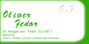 oliver fedor business card
